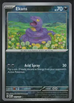 Ekans 023/165 Pokemon 151 Common Near Mint Reverse Holo Card - Image 1