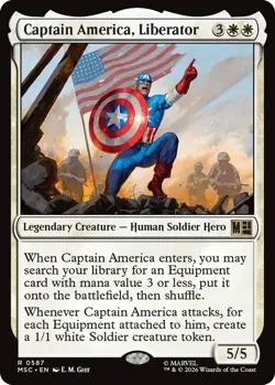 Captain America, Liberator Light Play, English Magic the Gathering MTG Commander - Image 1