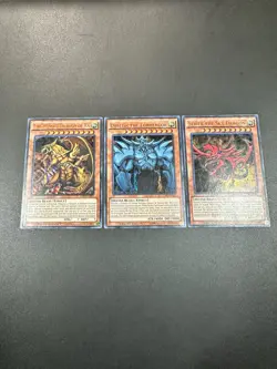 All 3 Egyptian God Cards Ra Obelisk Slifer Limited Edition Ultra Rare LDK2 - Image 1