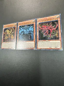 All 3 Egyptian God Cards Ra Obelisk Slifer Limited Edition Ultra Rare LDK2 - Image 2