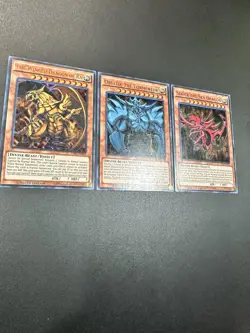 All 3 Egyptian God Cards Ra Obelisk Slifer Limited Edition Ultra Rare LDK2 - Image 3