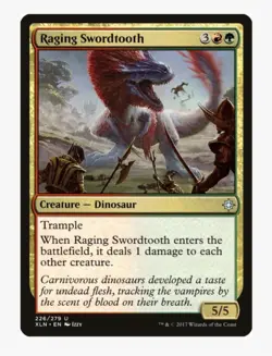 Raging Swordtooth | Ixalan XLN | Pauper Dinosaur Tribal Staple | MTG EDH Gruul - Image 1