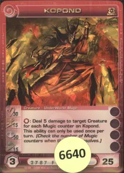(6640*) KOPOND 30/15/50/15/25 Super Rare Foil Chaotic Card - Unused Code - Image 1
