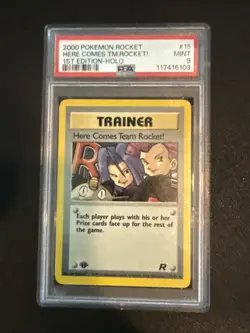 Here Comes Team Rocket! 1st Edition Holo—2000 Team Rocket #15 Pokemon TCG—PSA 9 - Image 1
