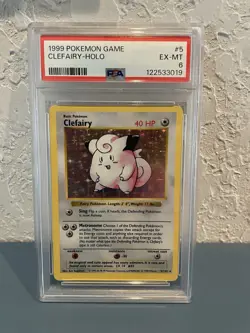 1999 Pokemon Base Set Clefairy Holo 5/102 PSA 6 Graded English HP 40 - Image 1