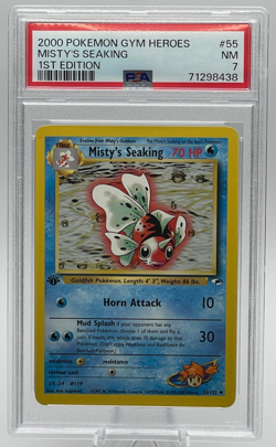 2000 POKEMON GYM HEROES #55 MISTY'S SEAKING 1ST EDITION PSA 7 NM - Image 1