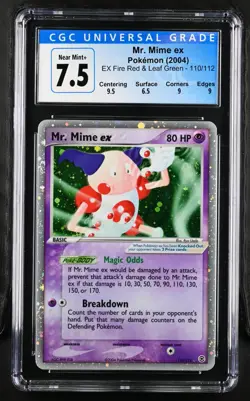 Pokemon 2004 EX Fire Red & Leaf Green 110/112 Mr. Mime ex Holo CGC 7.5 (psa) - Image 1
