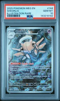 2025 POKEMON MEG EN-MEGA EVOLUTION ILLUSTRATION RARE #144 SHEDINJA PSA 10 - Image 1
