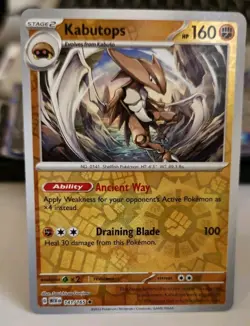 Pokemon Card Kabutops Pokemon 151 Scarlet & Violet Reverse Holo 141/165 NM - Image 1