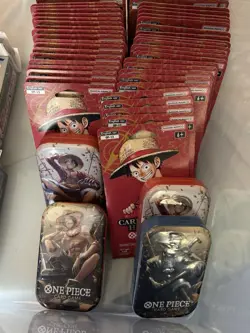 One Piece Blister Pack Lot Of 60 Plus 4 Tins Sealed Op-13 Must Have! English - Image 1