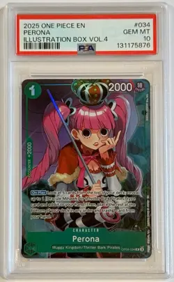 2025 One Piece Perona OP09-034 Illustration Box Vol.4 English PSA 10 Gem Mint - Image 1