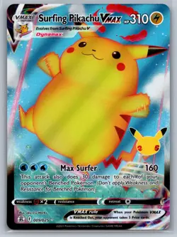 Surfing Pikachu VMAX 009/025 Holo VMAX Rare Celebrations Pokemon Near Mint - Image 1