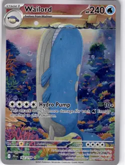 Wailord Holo Illustration Rare SV09: Journey Together 162/159 NM - Image 1