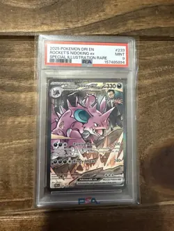 Pokemon TCG Team Rocket's Nidoking ex 233/182 Sv10 SIR Holo PSA 9 Eng - Image 1