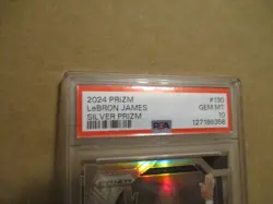 2024-25 PANINI PRIZM LEBRON JAMES #130 SILVER PRIZM PSA 10 GEM MINT CHALK TOSS! - Image 2