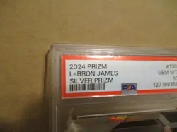 2024-25 PANINI PRIZM LEBRON JAMES #130 SILVER PRIZM PSA 10 GEM MINT CHALK TOSS! - Image 3