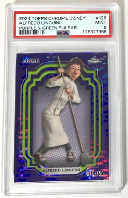 2024 Topps Disney Chrome ALFREDO LINGUINI Purple Green Pulsar Card /150 PSA 9 - Image 1