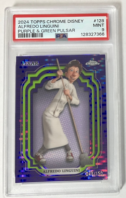 2024 Topps Disney Chrome ALFREDO LINGUINI Purple Green Pulsar Card /150 PSA 9 - Image 2