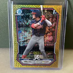 Owen Carey 2026 Bowman Chrome 1st Bowman Gold /50 Mojo Refractor BCP-69 Braves - Image 1