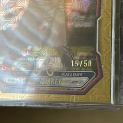Owen Carey 2026 Bowman Chrome 1st Bowman Gold /50 Mojo Refractor BCP-69 Braves - Image 3