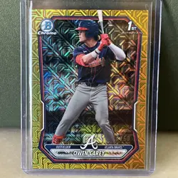 Owen Carey 2026 Bowman Chrome 1st Bowman Gold /50 Mojo Refractor BCP-69 Braves - Image 5