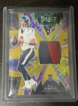 2023 Panini Select C.J. Stroud Rookie Patch Sparks Prizm RC /10 #SP-CST Texans - Image 1