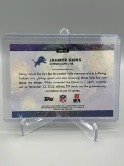 2025 Topps Cosmic Chrome - Jahmyr Gibbs - Stars In The Night - Image 2