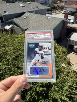 Barry Bonds 2001 Donruss Signature Team Trademarks Auto /77 PSA 8 - Image 1