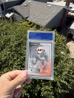 Barry Bonds 2001 Donruss Signature Team Trademarks Auto /77 PSA 8 - Image 2