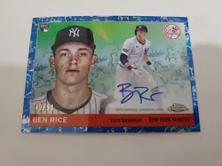 2025 Topps Chrome Platinum Anniversary /99 Ben Rice RC Auto Blue Toile - Image 3