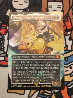 MTG Cloud, Midgar Mercenary - Borderless Chocobo Track FOIL NM - Image 1