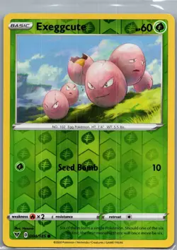 Exeggcute 004/185 Common Vivid Voltage Pokemon Reverse Holo Lightly Played - Image 1