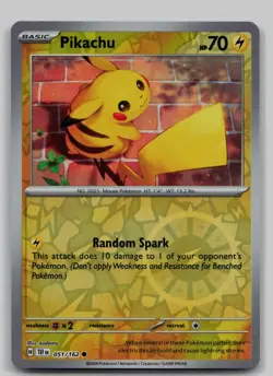 Pikachu 051/162 Common Temporal Forces Pokemon Near Mint - Image 1