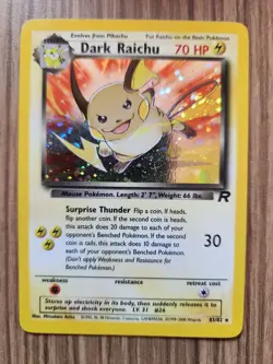 Pokemon Dark Raichu 83/82 Team Rocket Holo Tail Swirl - Image 1