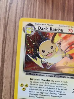 Pokemon Dark Raichu 83/82 Team Rocket Holo Tail Swirl - Image 2