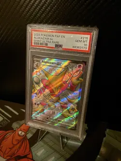 2024 POKEMON PAF EN-PALDEAN FATES SHINY ULTRA RARE #215 ALAKAZAM EX PSA 10 - Image 1