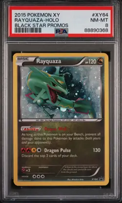 2015 POKEMON BLACK STAR PROMO RAYQUAZA #XY64 HOLO FOIL PSA 8 NM #88890368 - Image 1
