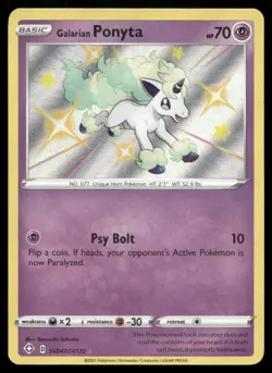 Galarian Ponyta SV047/SV122 Shiny Rare Shining Fates Vault Pokemon Holo NM/LP - Image 1