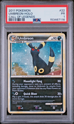 PSA 1 PR 2011 Pokemon Call of Legends Umbreon Holo Foil Rare 22/95 - Image 1
