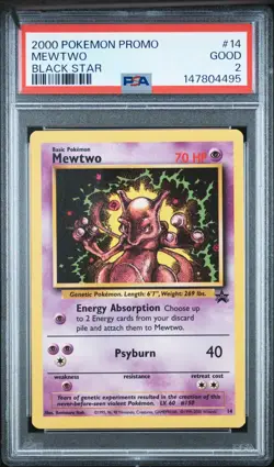PSA 2 2000 POKEMON PROMO BLACK STAR MEWTWO #14 - Image 1
