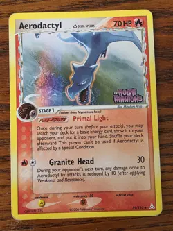 Aerodactyl Reverse Holo Rare STAMP - Pokemon EX Holon Phantoms 35/110 - HP - Image 1