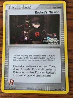 Rocket's Mission Reverse Holo STAMP - Pokemon EX Team Rocket Returns 88/109 - MP - Image 1