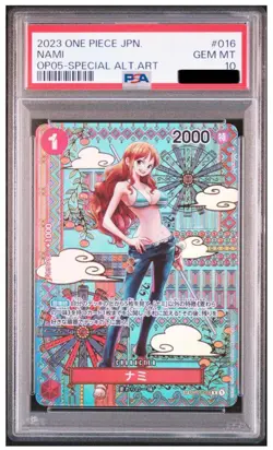 2023 One Piece #016 JPN Nami OP05-Special Alt Art PSA 10 GEM MT - Image 1