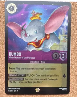 Disney Lorcana Dumbo Ninth Wonder of the Universe Enchanted Holo 45/204 EN - Image 1