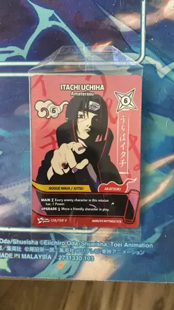 Naruto Mythos TCG - Itachi Uchiha Amaterasu 128/130 V - SEALED - Winner Promo - Image 3