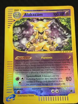 Pokemon TCG Alakazam Reverse Holo Card Expedition Base Set 33/165 - Image 1