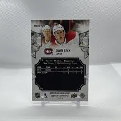 Upper Deck Black Diamond Rookies Owen Beck Canadiens #BDB-OB Red 35/75 Rookie - Image 2