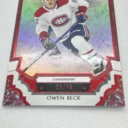 Upper Deck Black Diamond Rookies Owen Beck Canadiens #BDB-OB Red 35/75 Rookie - Image 3