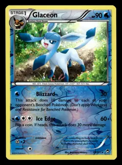 Glaceon 19/111 Reverse Holo Rare XY Furious Fists Pokemon Card - Image 1