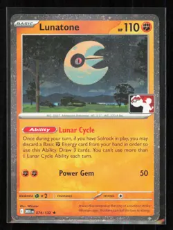Lunatone Prize Pack Series Cards 074/132 Holo Rare 2022 Fighting Whisker LP - Image 1